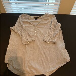 Lane Bryant Pinstripe Blouse in Gray